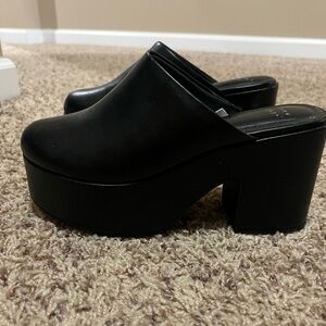 Black Platform Clogs